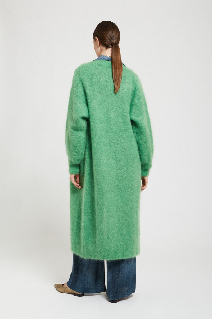 Mohair Blend Fluffy Cardigan (Aloe) by ottod'Ame