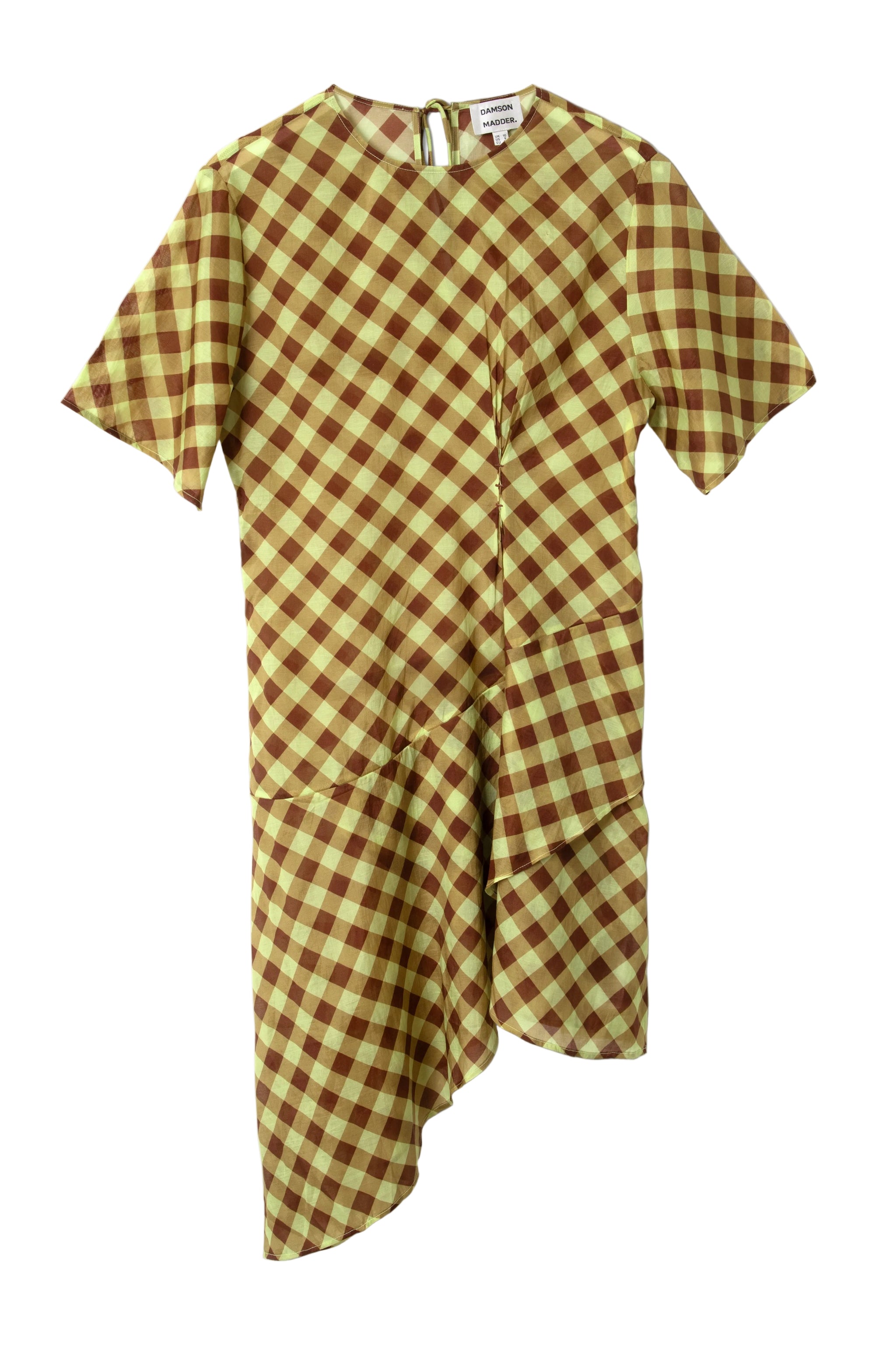 Harmony Sheer Midi Dress (Choc Avo Gingham) | The Yo Store