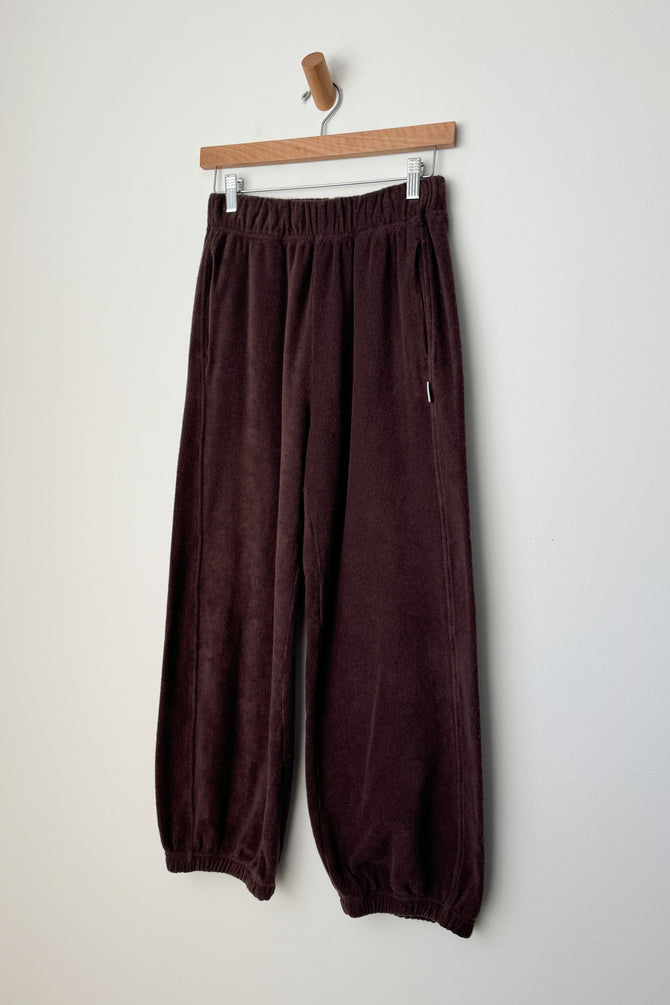 Cotton Terry Balloon Pants (Chocolate) by Le Bon Shoppe