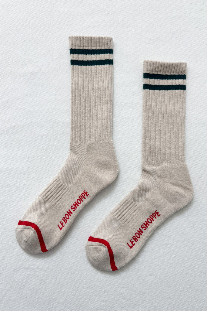 Extended Boyfriend Socks (Oatmeal) by Le Bon Shoppe