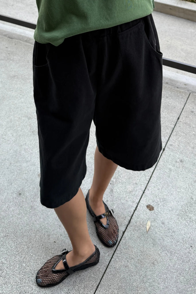 Liam Bermuda Shorts (Black Canvas) by Le Bon Shoppe