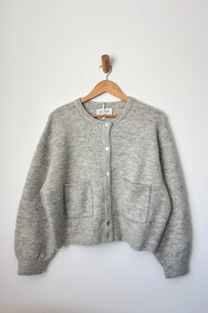 Amélie Alpaca Cardigan - Light Grey by Le Bon Shoppe