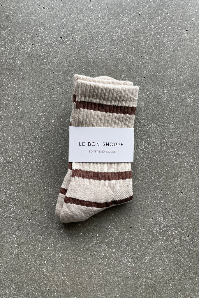 Striped Boyfriend Socks (Flax)
