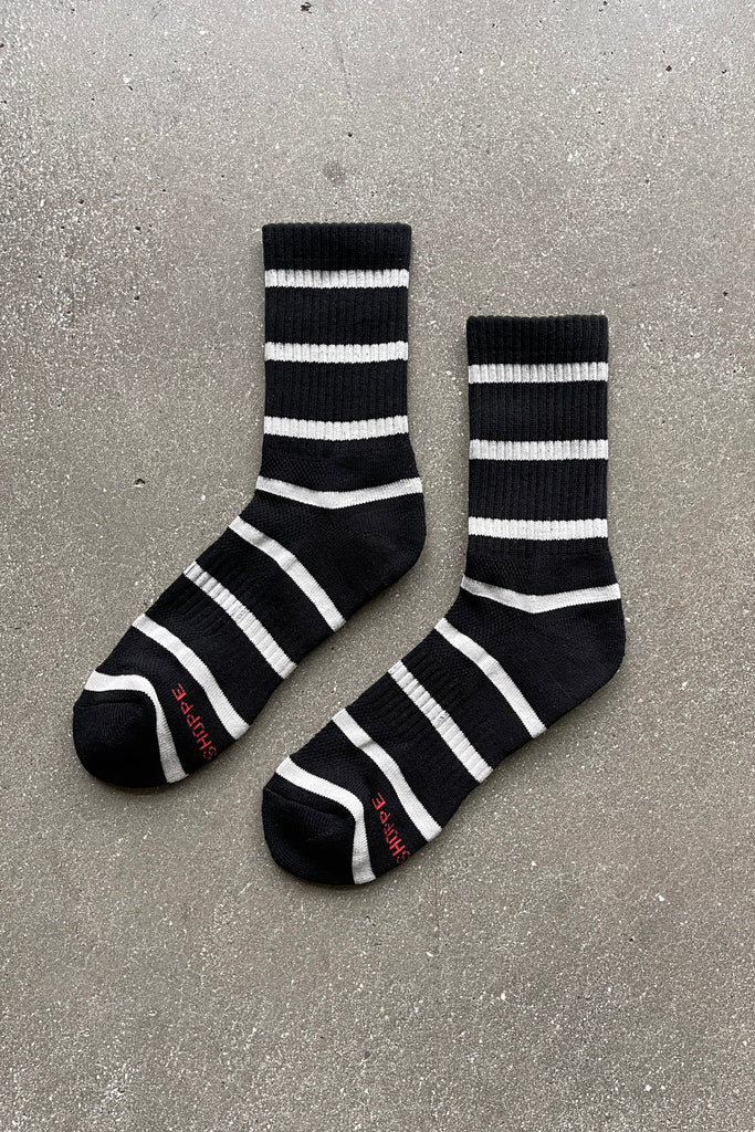 Striped Boyfriend Socks (Black)