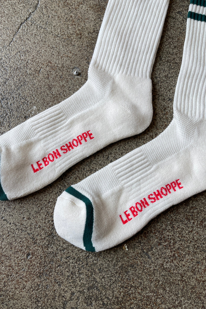 Extended Boyfriend Socks (Parchment) by Le Bon Shoppe