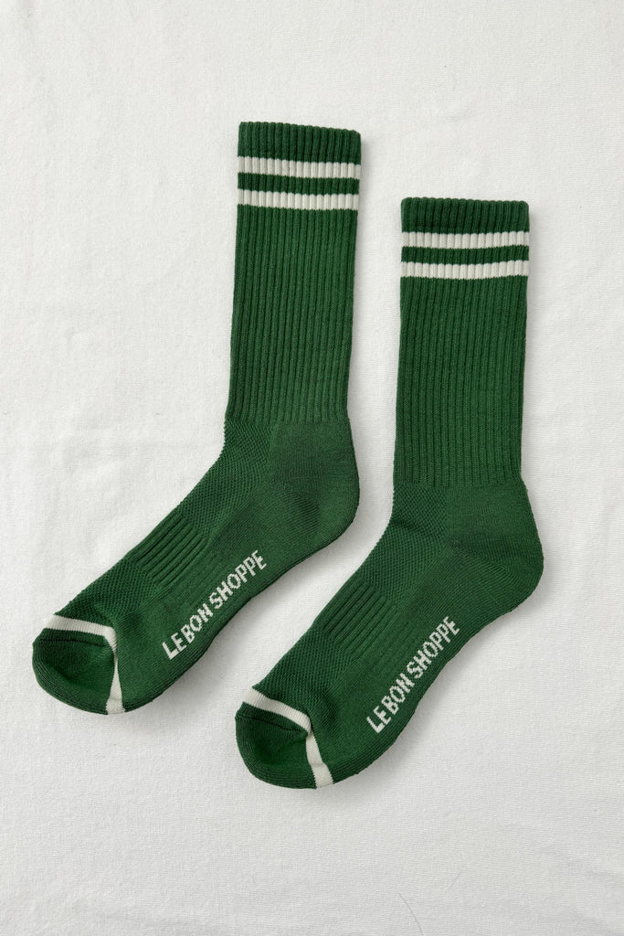 Extended Boyfriend Socks (Moss) by Le Bon Shoppe