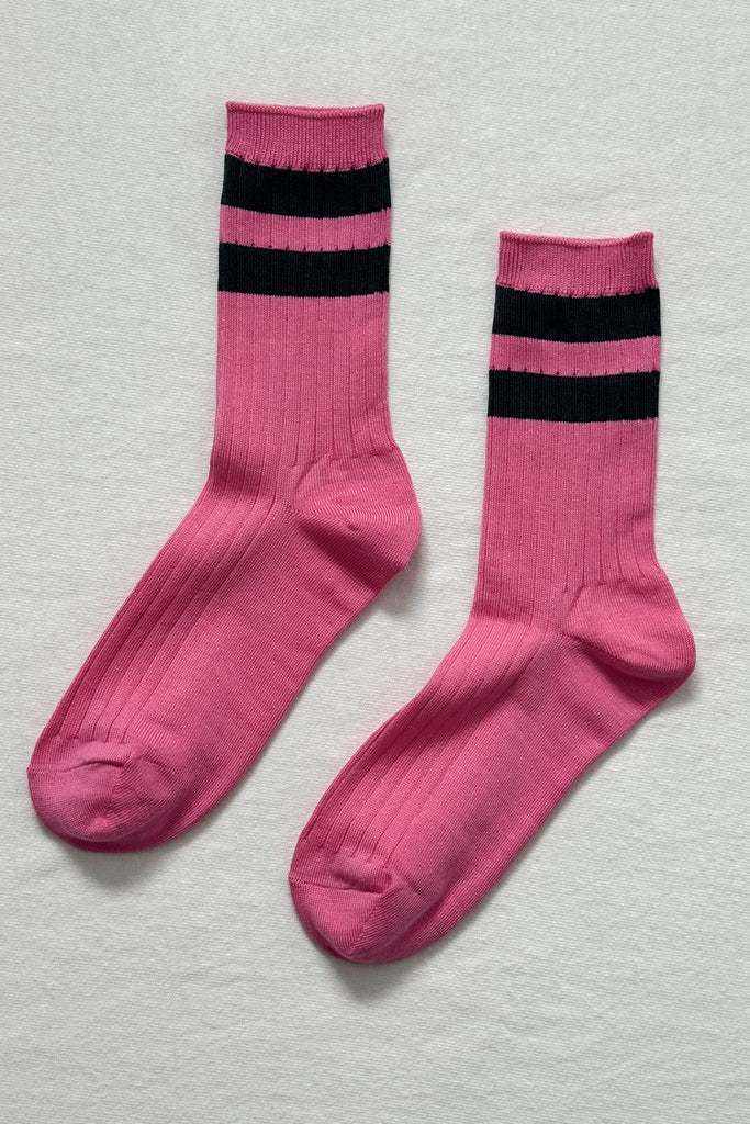 Varsity Her Socks (Pink Green) by Le Bon Shoppe
