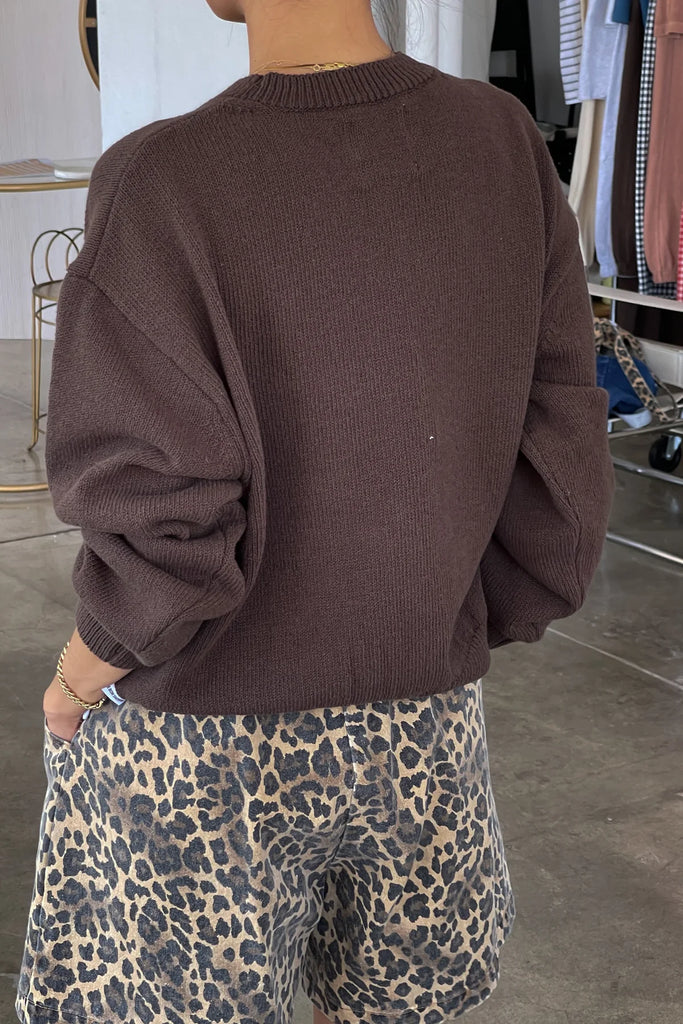 Milo Cotton Sweater (Brown) by Le Bon Shoppe
