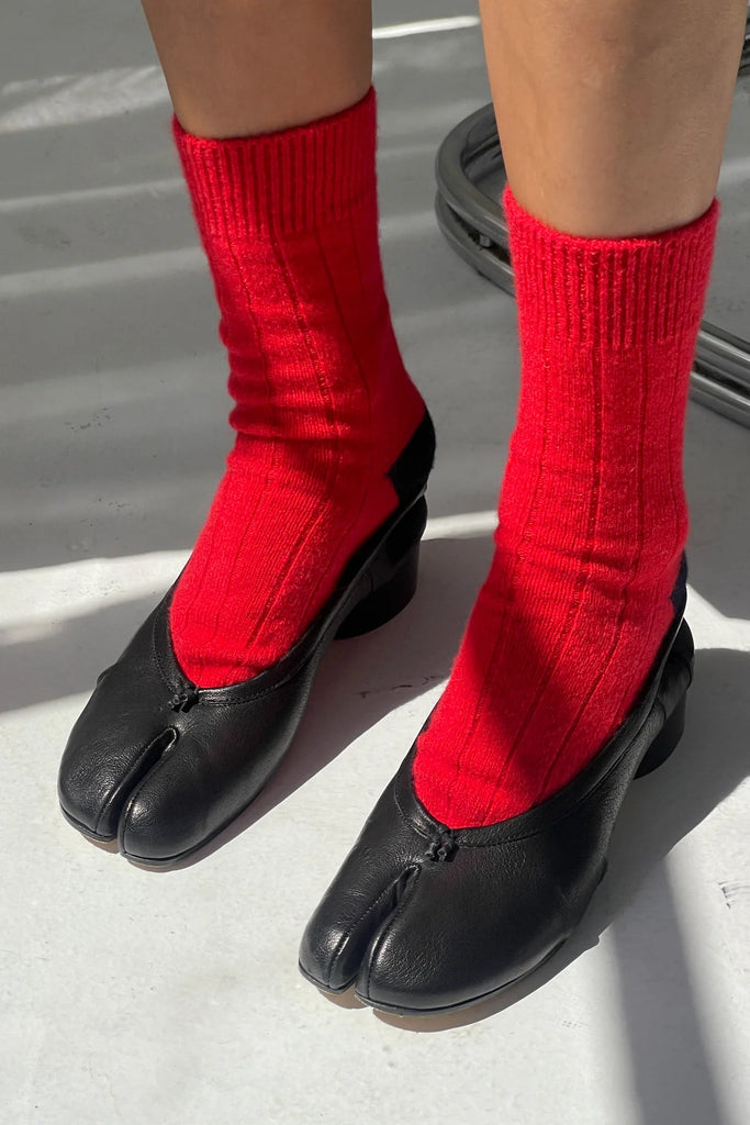 Cashmere Socks (Poppy Red) by Le Bon Shoppe