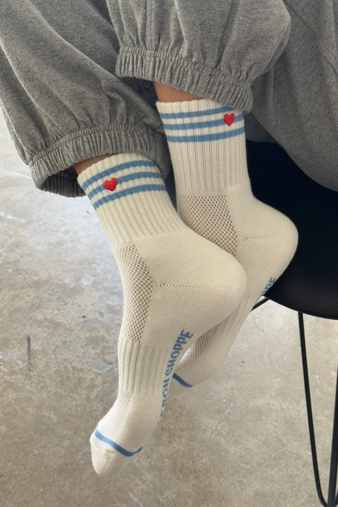 Heart Girlfriend Socks (Ivory) by Le Bon Shoppe