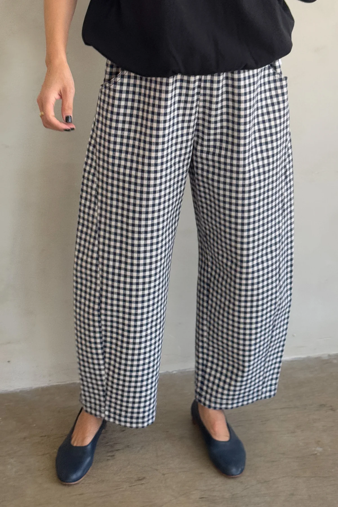 Arc Pants (Navy Gingham) by Le Bon Shoppe