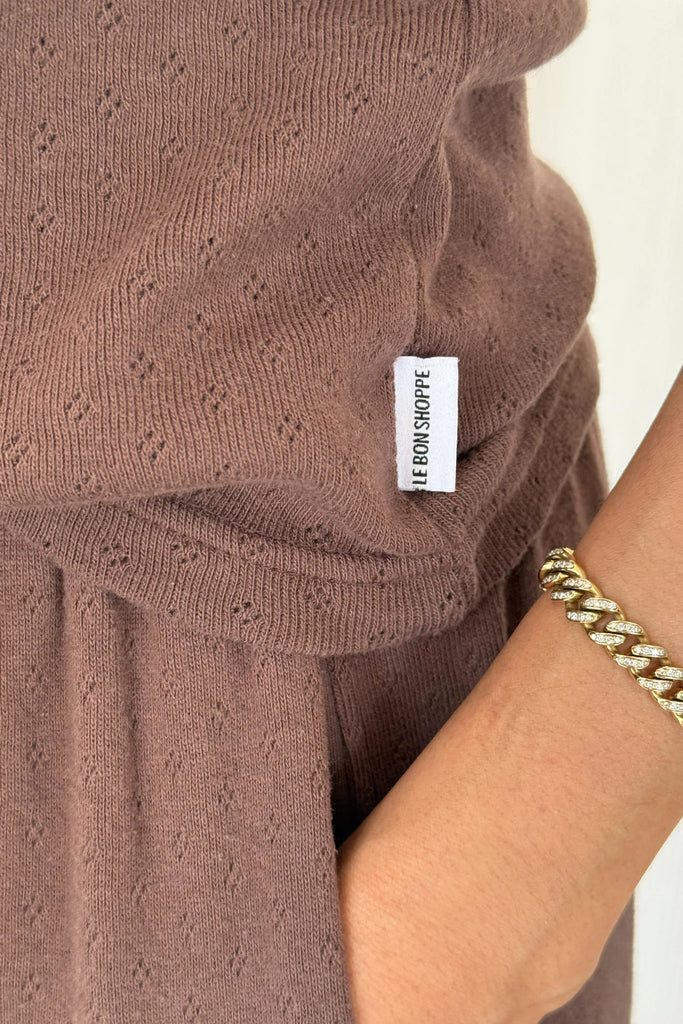 Pointelle Eve Cami (Chocolate) by Le Bon Shoppe