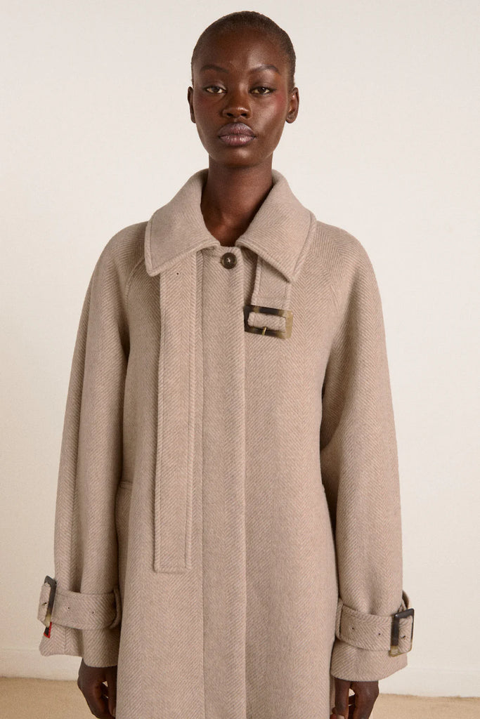 Jude Wool Coat (Oat) by Damson Madder