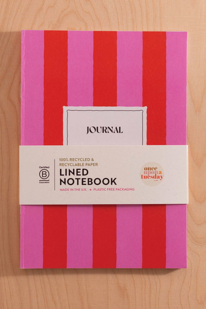 Lined Notebook (Hot Pink Stripe) by Good Tuesday