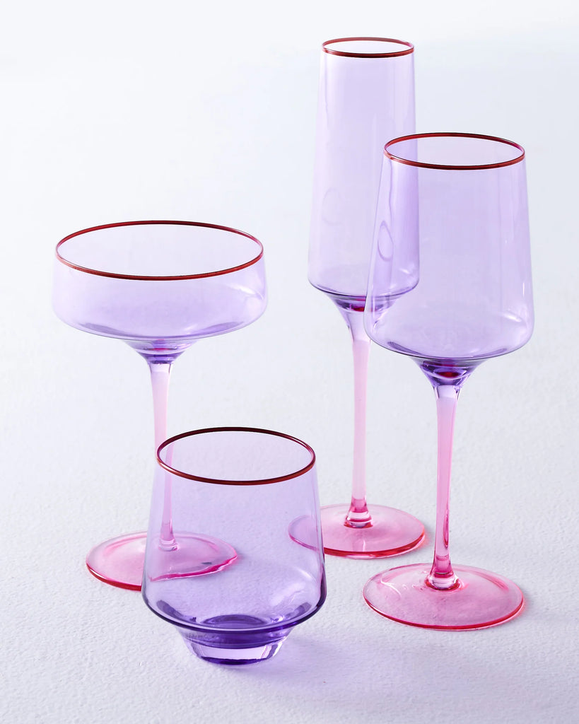 Color Block Tumbler Glass Set (Lilac) by Kip & Co