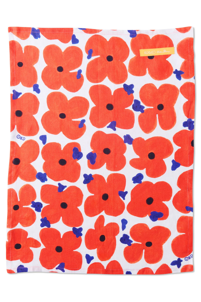 Ken Done Linen Tea Towel (Pop Floral) by Kip & Co