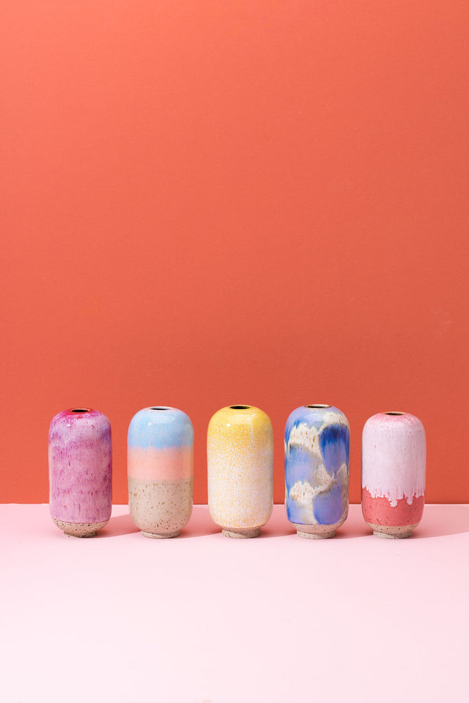 Mini Yuki Vase (Cream Cerise) by Studio Arhoj