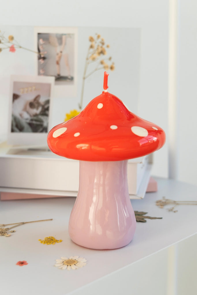 Large Mushroom Candle (Red) by Helio Ferretti Co.