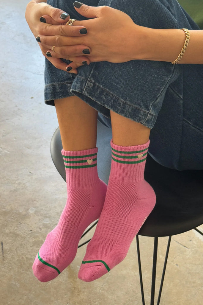 Heart Girlfriend Socks (Rose Pink) by Le Bon Shoppe