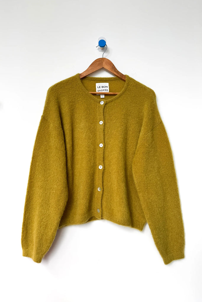 Leila Mohair Cardigan (Bistro Yellow) by Le Bon Shoppe