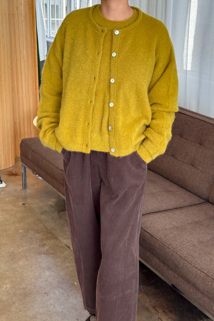 Leila Mohair Cardigan (Bistro Yellow) by Le Bon Shoppe