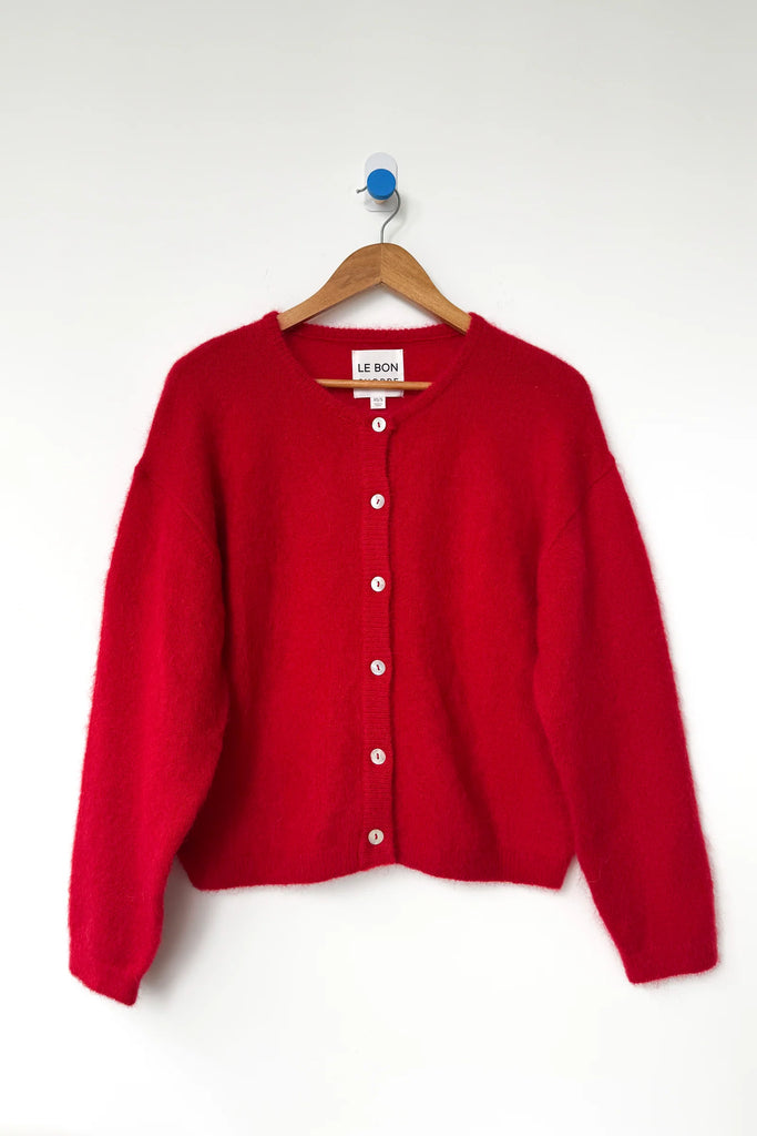 Leila Mohair Cardigan (Red) by Le Bon Shoppe