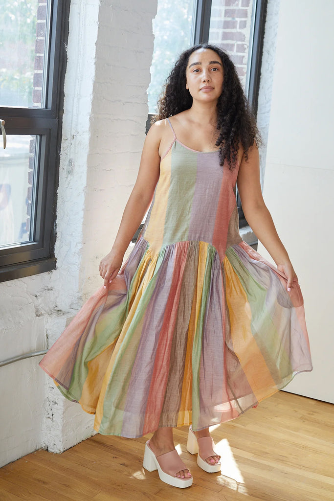 Leila Dress (Pastel Stripes) by Rujuta Sheth