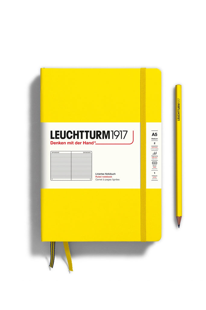 Medium A5 Hardcover Ruled Notebook (Lemon) by Leuchtturm1917