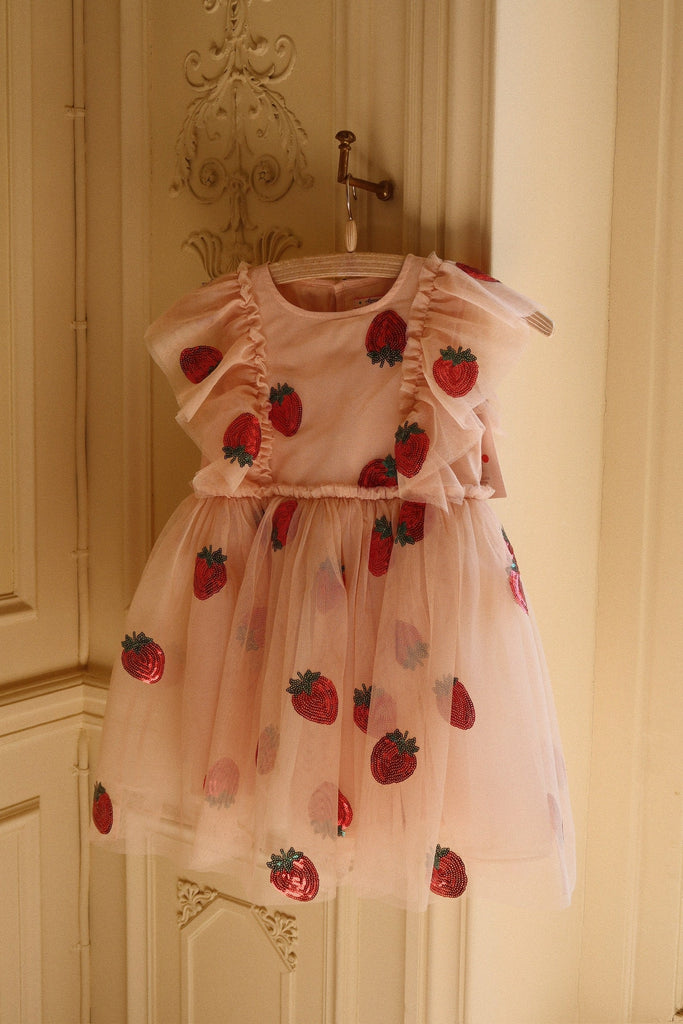 Yvonne Frill Dress (Strawberry) by Konges Slojd