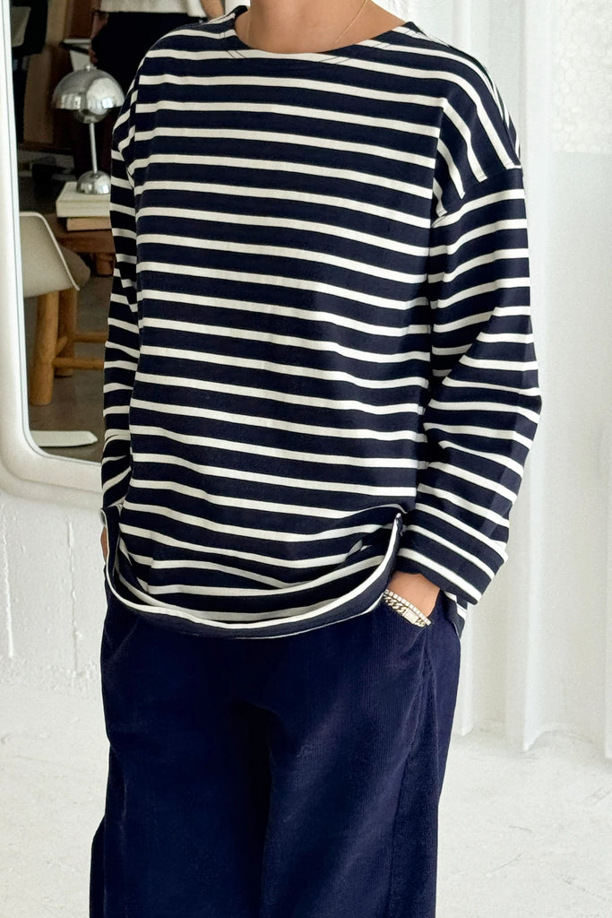 Marseille Top (White/Navy) by Le Bon Shoppe