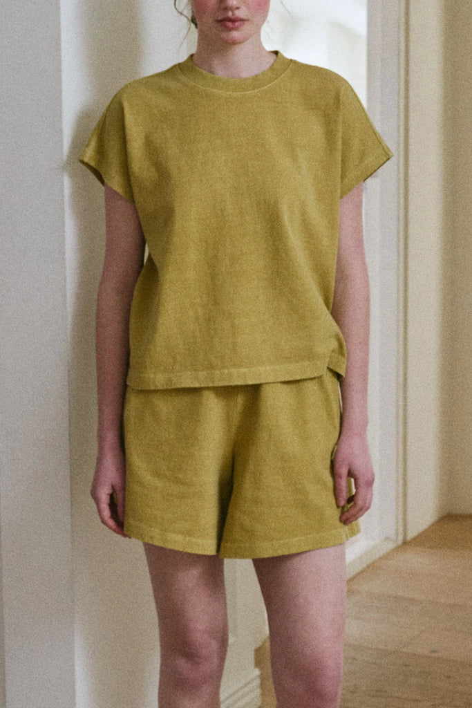 Flared Basketball Shorts (Ochre) by Le Bon Shoppe