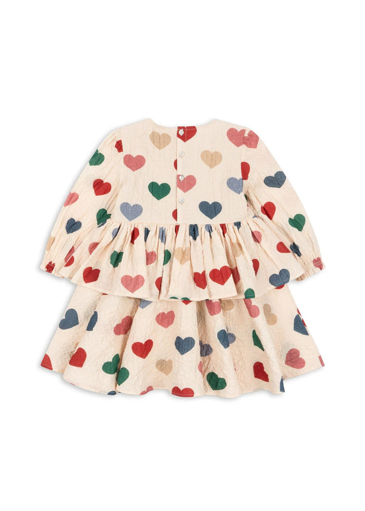 Elin Frill Dress (Colored Hearts) by Konges Slojd