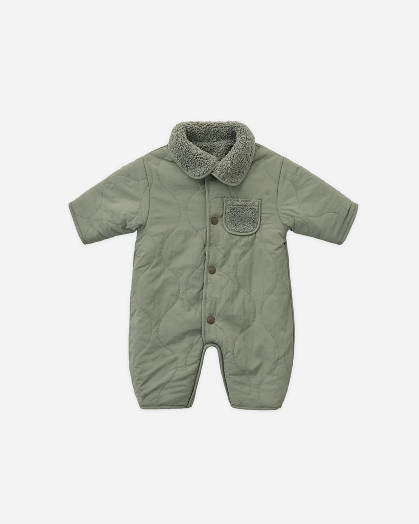 Shearling Jumpsuit (Forest) by Quincy Mae