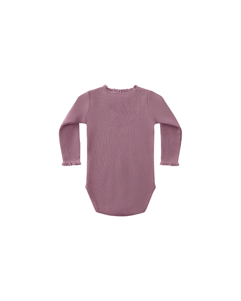 Waffle Long Sleeve Onesie (Mulberry) by Quincy Mae