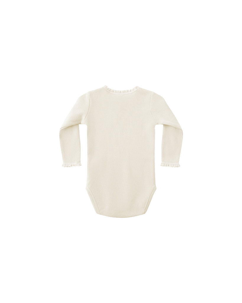 Waffle Long Sleeve Onesie (Natural) by Quincy Mae