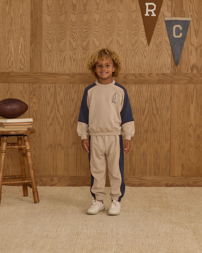 Paneled Sweatpants (Stone) by Rylee + Cru