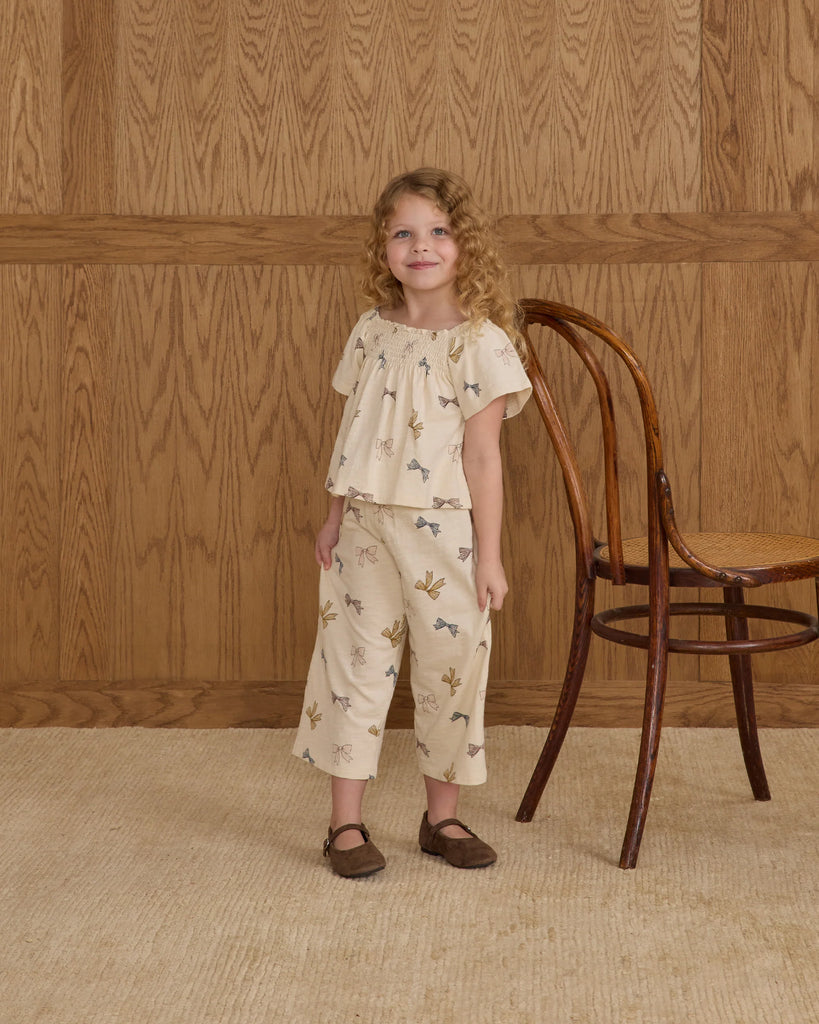 Wide Leg Pants (Bows) by Rylee + Cru
