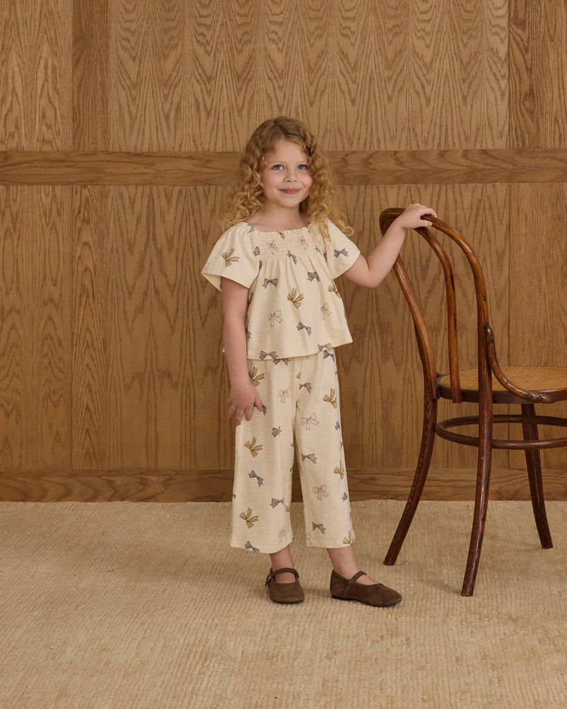 Wide Leg Pants (Bows) by Rylee + Cru