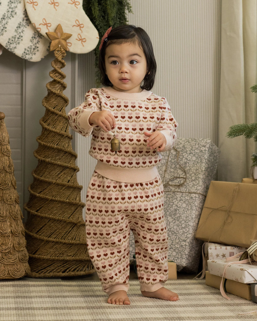 Knit Pant (Ruby Hearts) by Rylee + Cru
