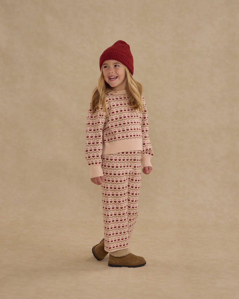 Jacquard Knit Set (Ruby Hearts) by Rylee + Cru