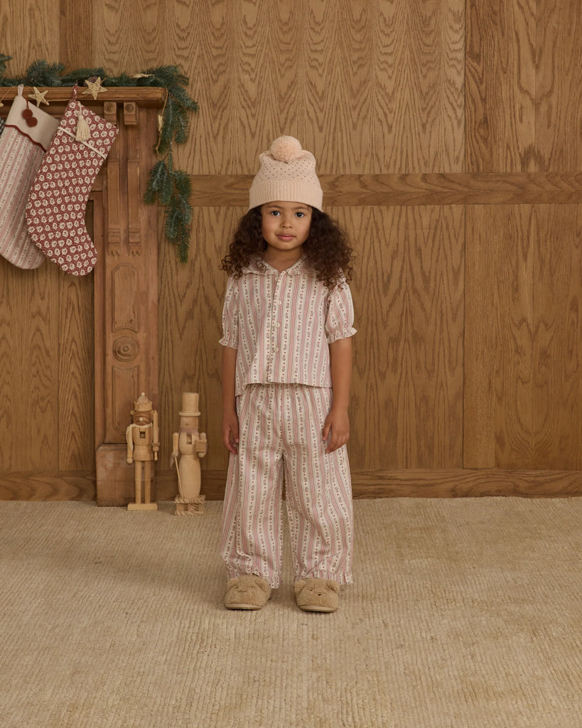 Ruffle Pajamas (Candy Cane Stripe) by Rylee + Cru