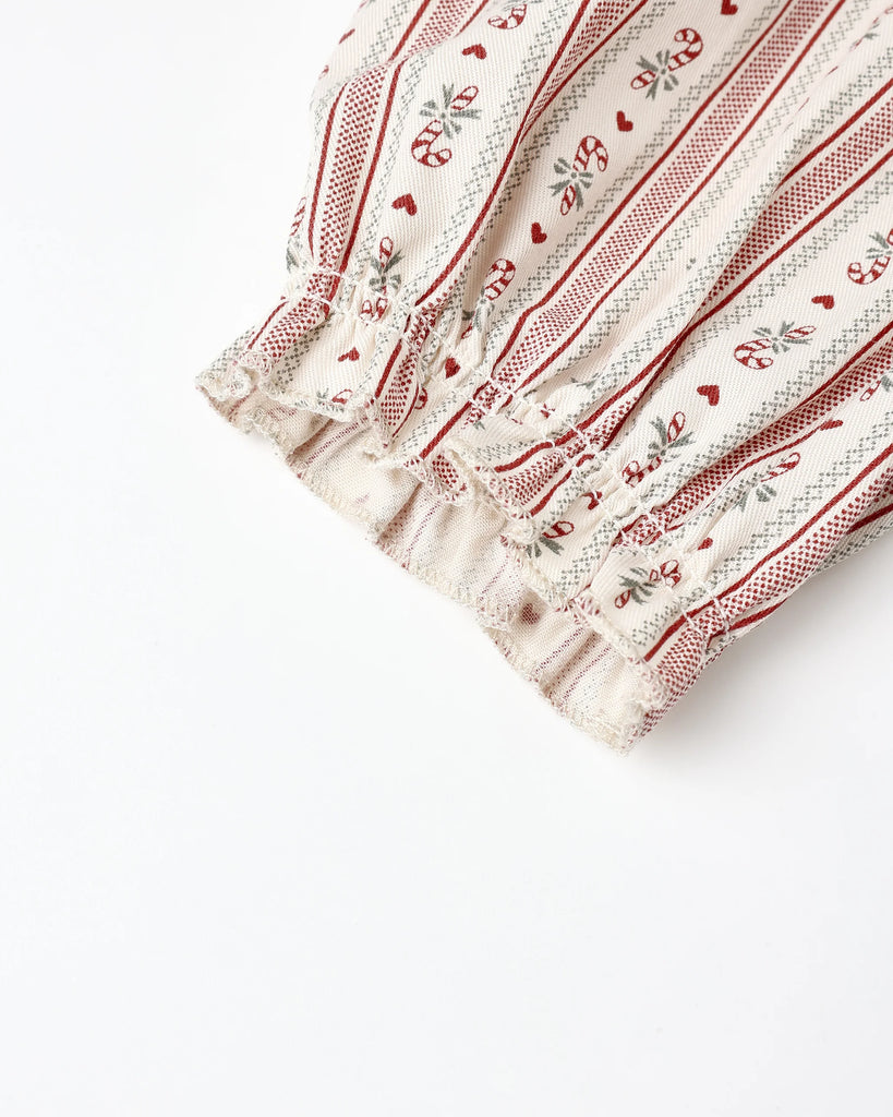 Ruffle Pajamas (Candy Cane Stripe) by Rylee + Cru