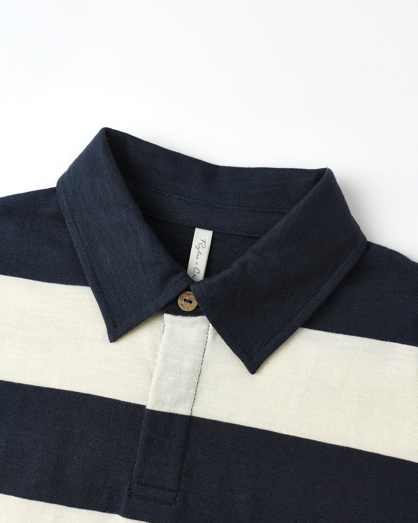 Rugby Polo (Navy Stripe) by Rylee + Cru