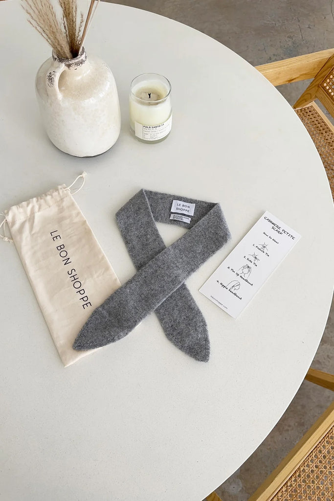 Cashmere Skinny Scarf (Heather Grey)