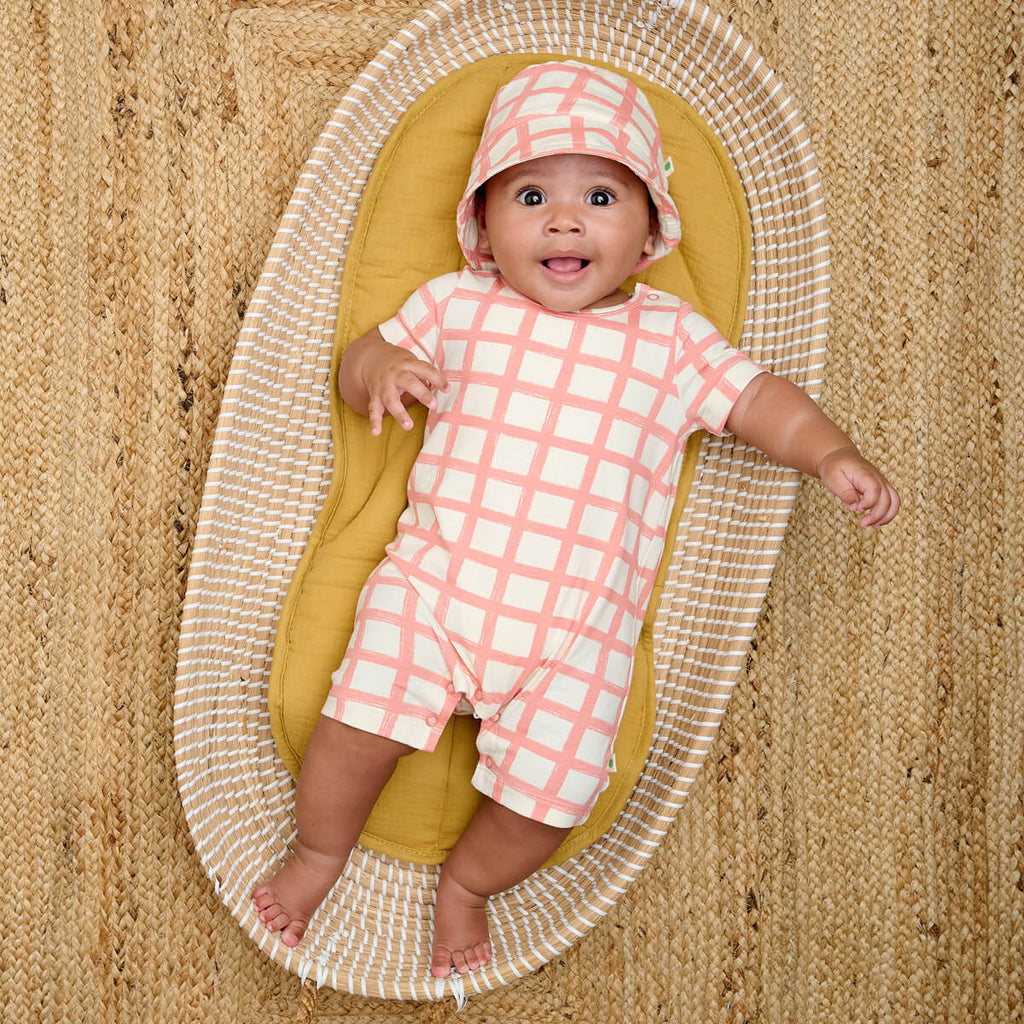 Checker Sun Hat (Terracotta) by bonniemob