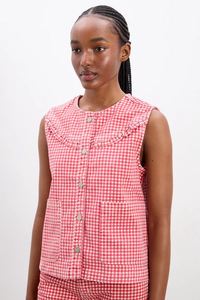 Mari Gilet (Red Gingham) by Damson Madder