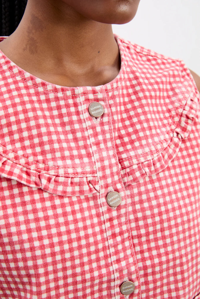 Mari Gilet (Red Gingham) by Damson Madder