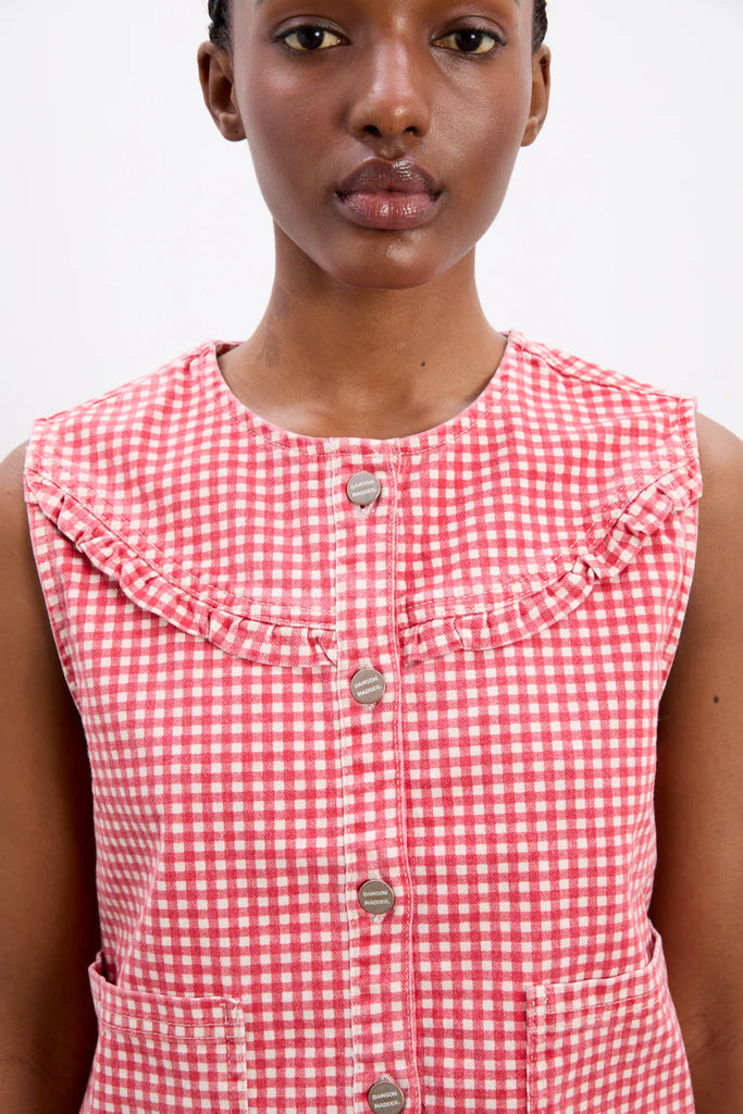 Mari Gilet (Red Gingham) by Damson Madder