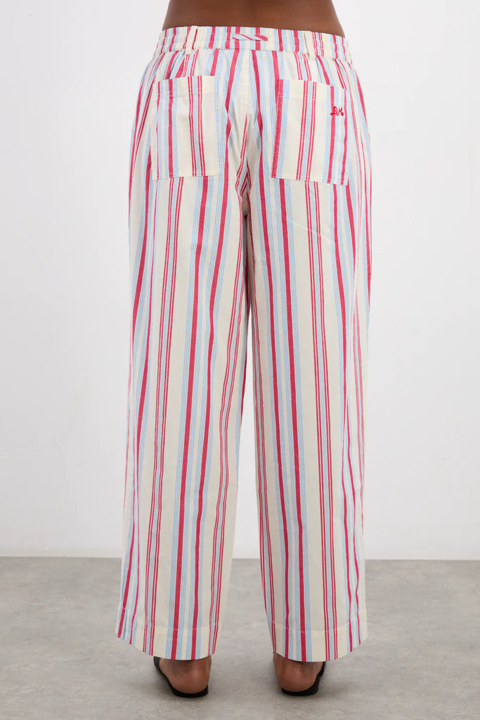 Georgia Trousers (Butter Cherry Stripe) by Damson Madder