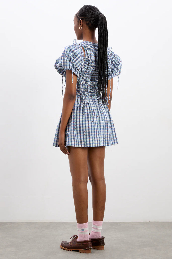 Becca Bubble Mini Dress (Margot Gingham) by Damson Madder